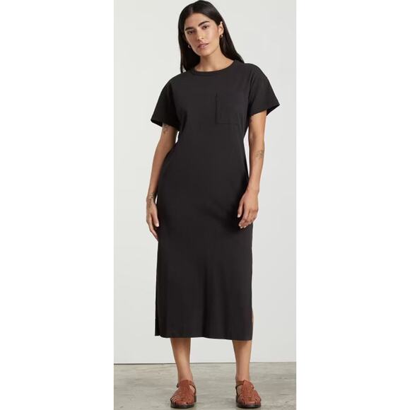 Everlane The Organic Weekend Maxi  T-Shirt Dress in Black      Size: XXS - Picture 1 of 4